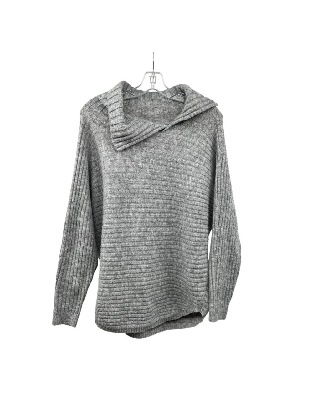 Max Studio Womens Knit Pullover Sweater Collared Gray Size Medium